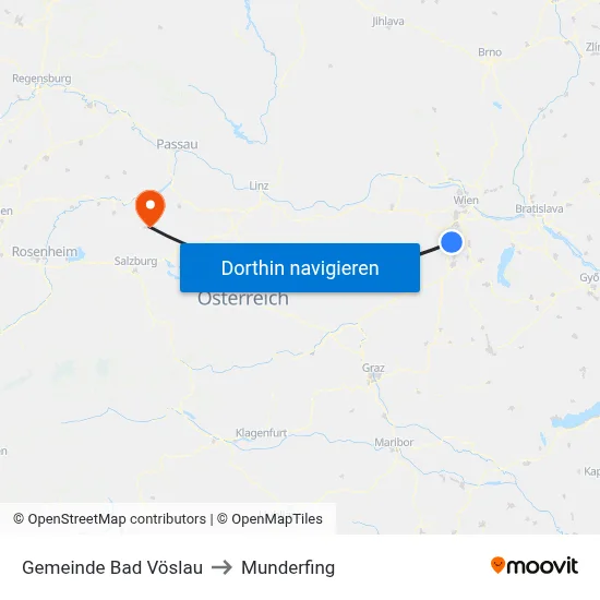 Gemeinde Bad Vöslau to Munderfing map