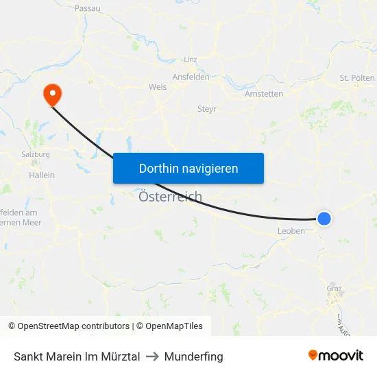 Sankt Marein Im Mürztal to Munderfing map