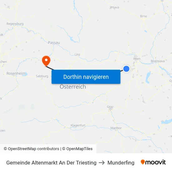 Gemeinde Altenmarkt An Der Triesting to Munderfing map