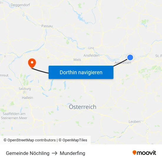 Gemeinde Nöchling to Munderfing map