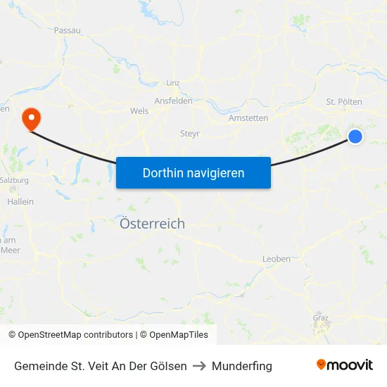 Gemeinde St. Veit An Der Gölsen to Munderfing map