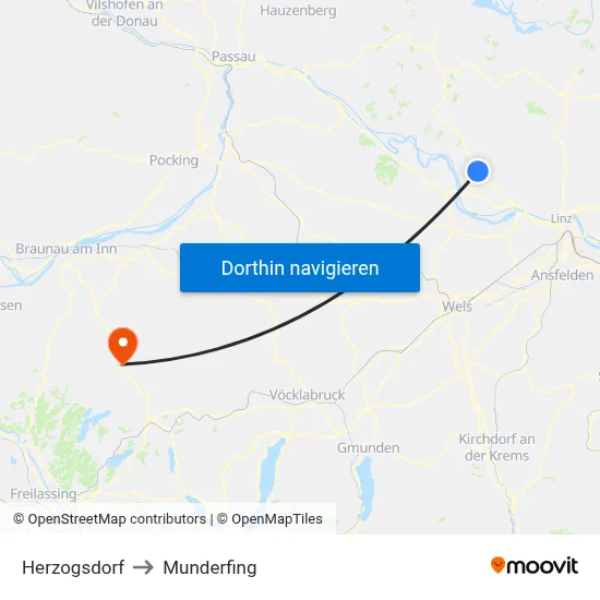 Herzogsdorf to Munderfing map