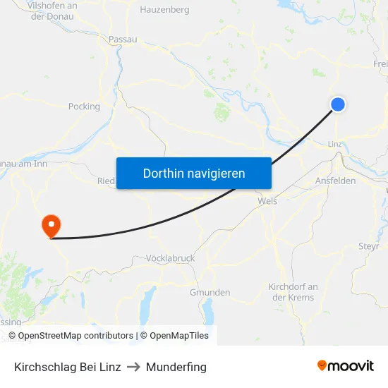 Kirchschlag Bei Linz to Munderfing map