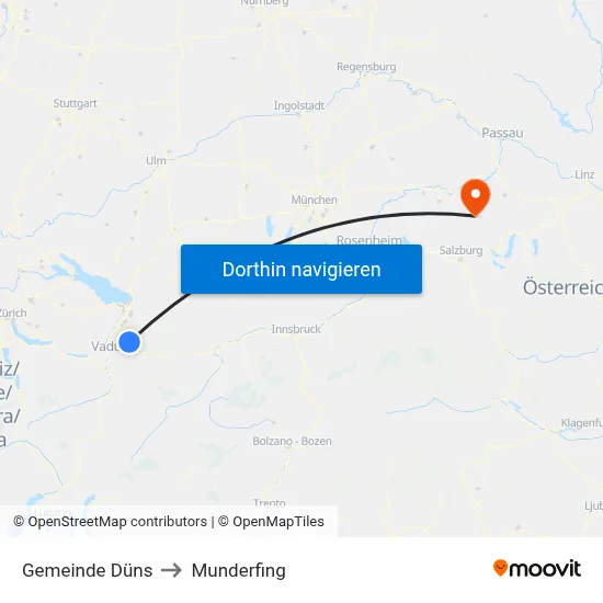 Gemeinde Düns to Munderfing map