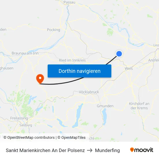 Sankt Marienkirchen An Der Polsenz to Munderfing map
