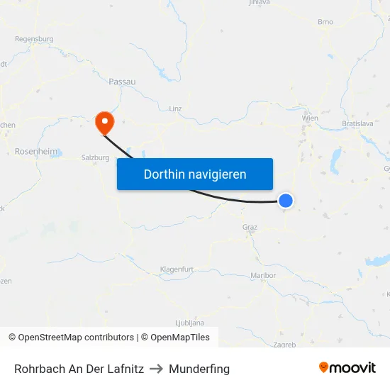 Rohrbach An Der Lafnitz to Munderfing map
