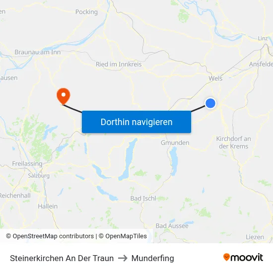 Steinerkirchen An Der Traun to Munderfing map