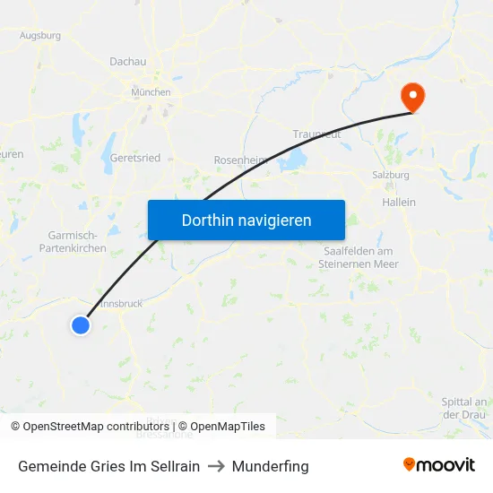Gemeinde Gries Im Sellrain to Munderfing map