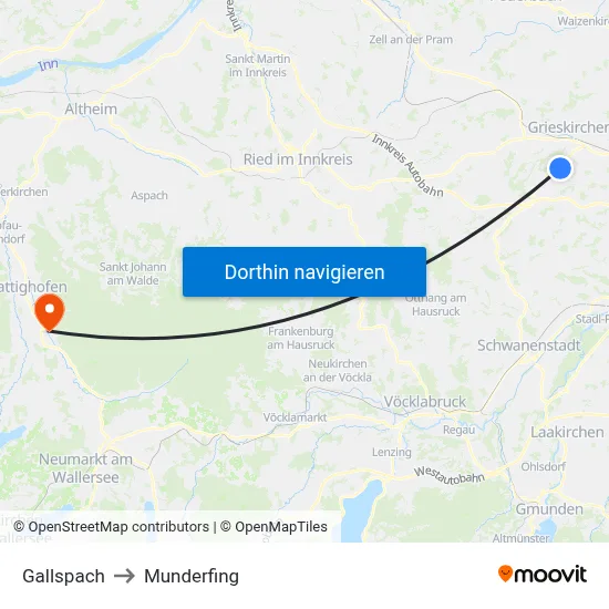 Gallspach to Munderfing map
