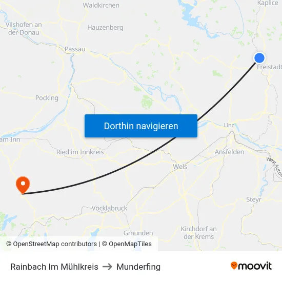 Rainbach Im Mühlkreis to Munderfing map