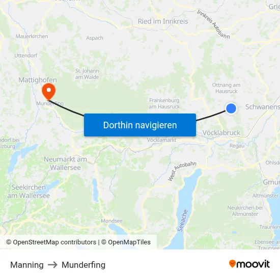 Manning to Munderfing map