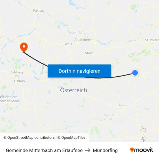 Gemeinde Mitterbach am Erlaufsee to Munderfing map
