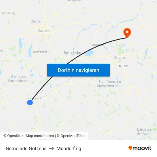 Gemeinde Götzens to Munderfing map