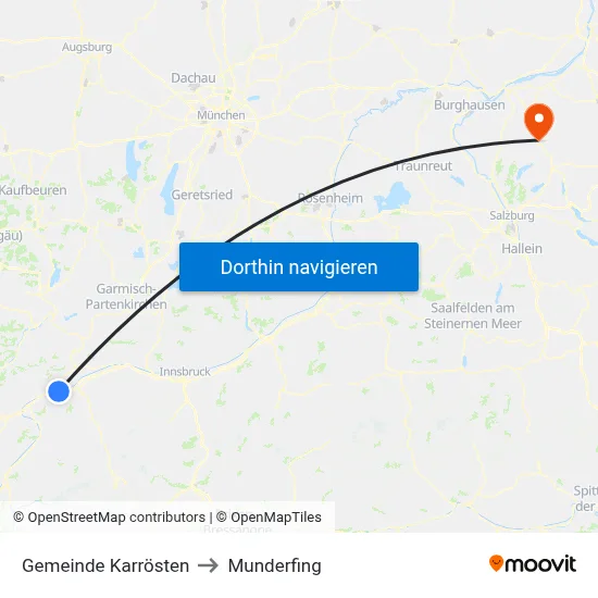 Gemeinde Karrösten to Munderfing map