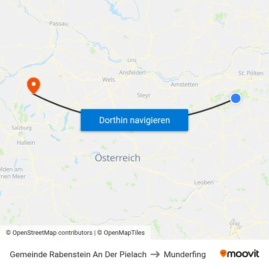 Gemeinde Rabenstein An Der Pielach to Munderfing map