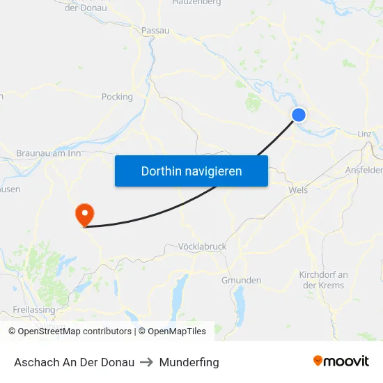 Aschach An Der Donau to Munderfing map