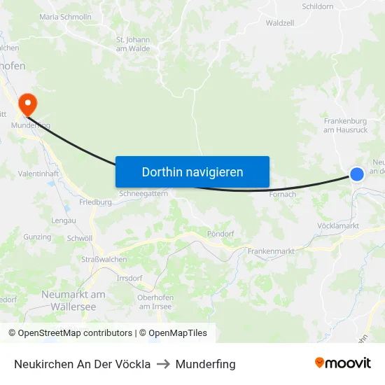 Neukirchen An Der Vöckla to Munderfing map