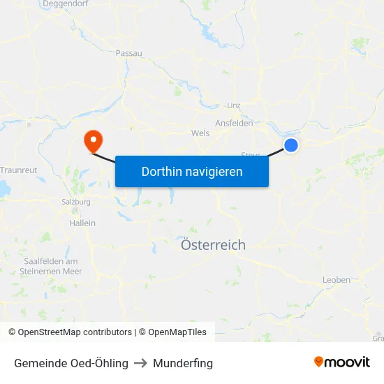 Gemeinde Oed-Öhling to Munderfing map
