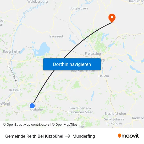 Gemeinde Reith Bei Kitzbühel to Munderfing map