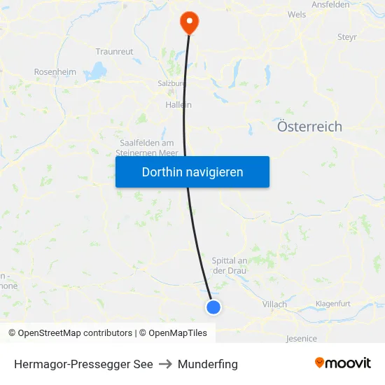Hermagor-Pressegger See to Munderfing map