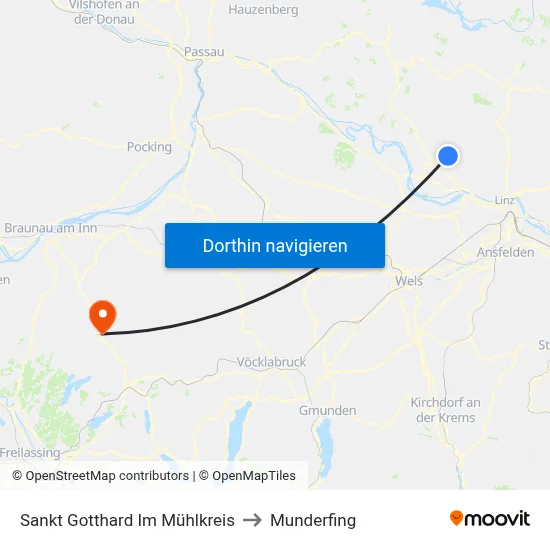 Sankt Gotthard Im Mühlkreis to Munderfing map