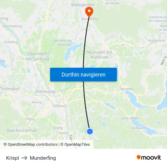 Krispl to Munderfing map
