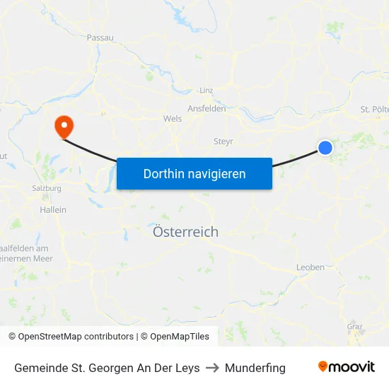 Gemeinde St. Georgen An Der Leys to Munderfing map