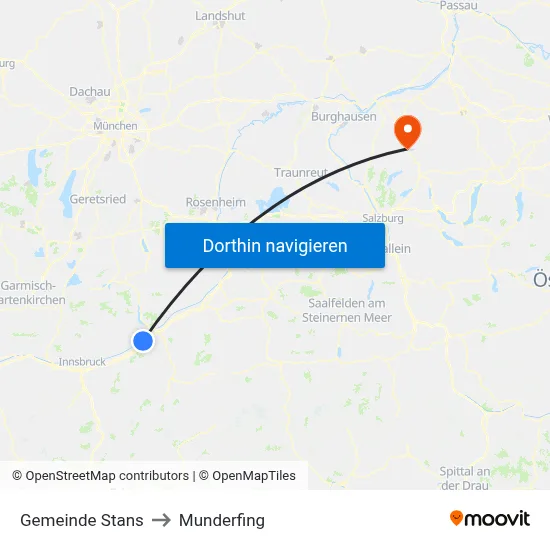 Gemeinde Stans to Munderfing map