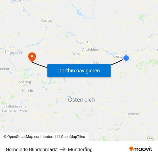 Gemeinde Blindenmarkt to Munderfing map