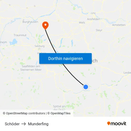 Schöder to Munderfing map