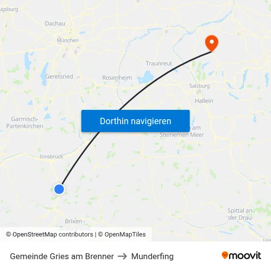 Gemeinde Gries am Brenner to Munderfing map