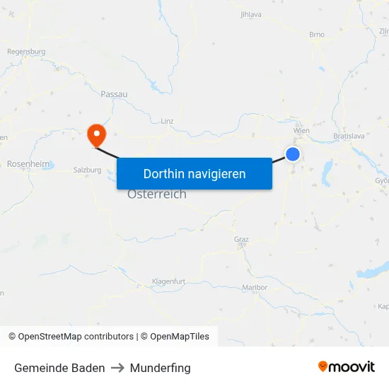 Gemeinde Baden to Munderfing map