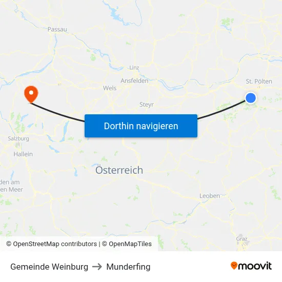 Gemeinde Weinburg to Munderfing map