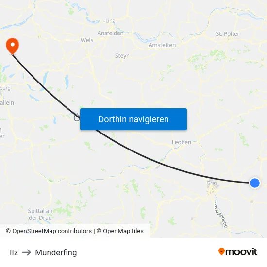 Ilz to Munderfing map
