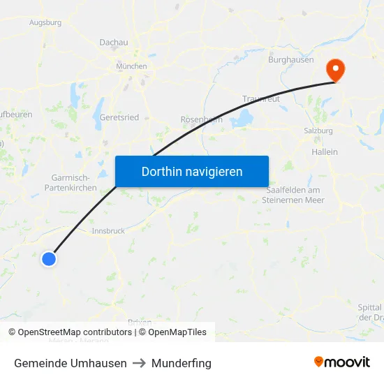 Gemeinde Umhausen to Munderfing map