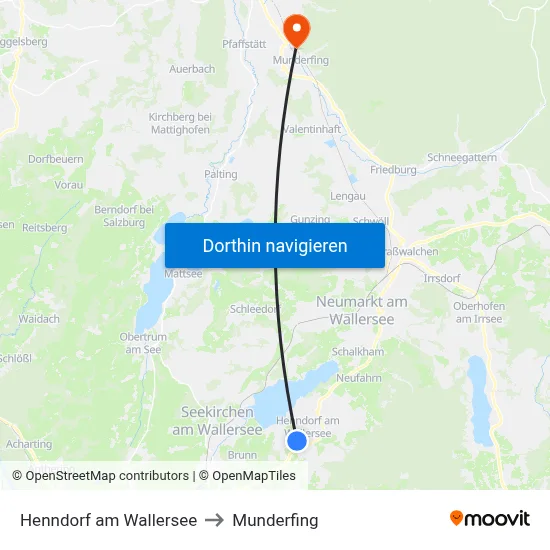 Henndorf am Wallersee to Munderfing map