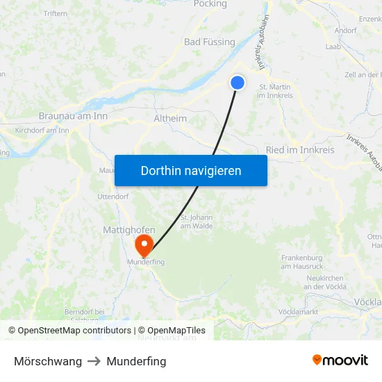 Mörschwang to Munderfing map