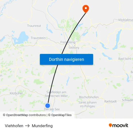 Viehhofen to Munderfing map