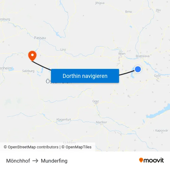 Mönchhof to Munderfing map