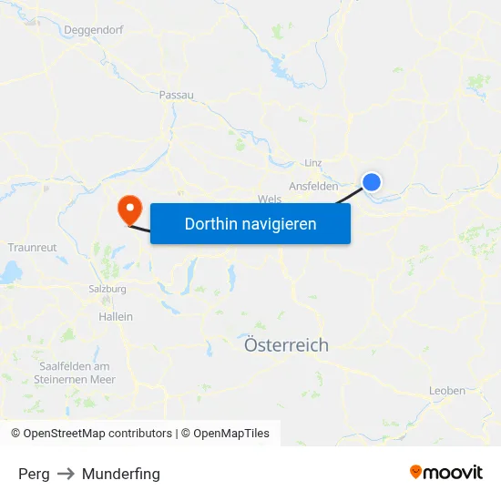 Perg to Munderfing map