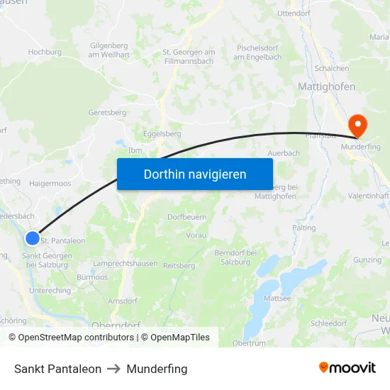 Sankt Pantaleon to Munderfing map