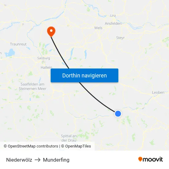 Niederwölz to Munderfing map