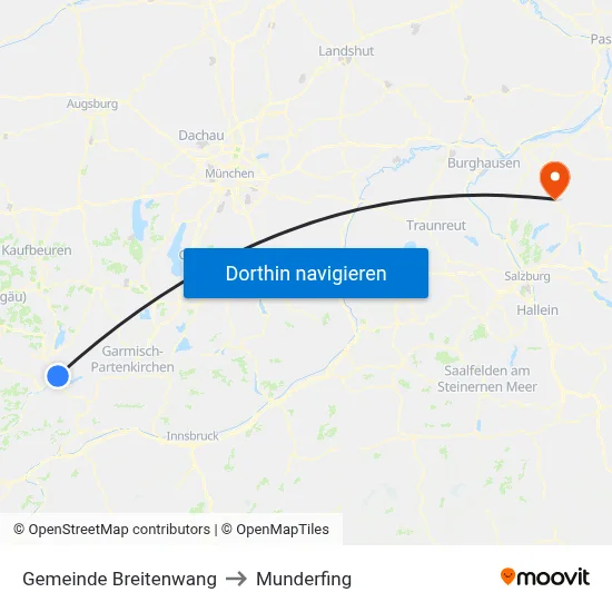 Gemeinde Breitenwang to Munderfing map