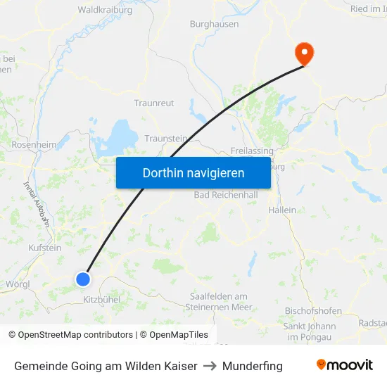 Gemeinde Going am Wilden Kaiser to Munderfing map