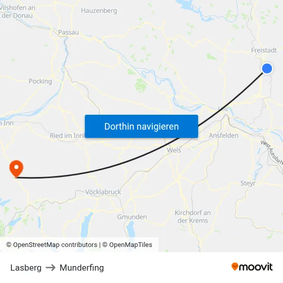 Lasberg to Munderfing map