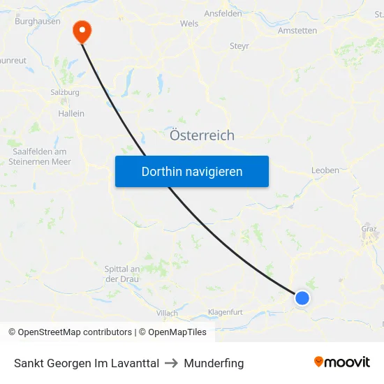 Sankt Georgen Im Lavanttal to Munderfing map