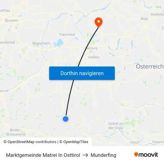 Marktgemeinde Matrei In Osttirol to Munderfing map