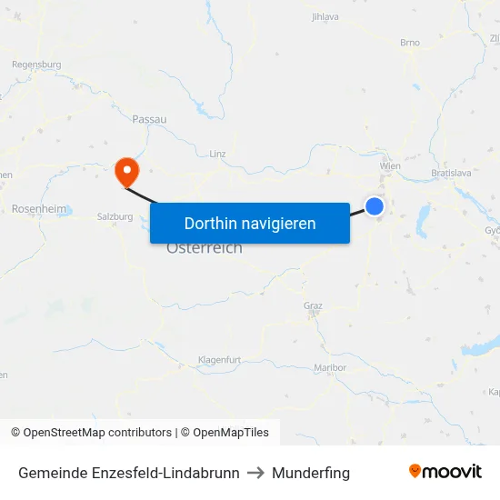 Gemeinde Enzesfeld-Lindabrunn to Munderfing map
