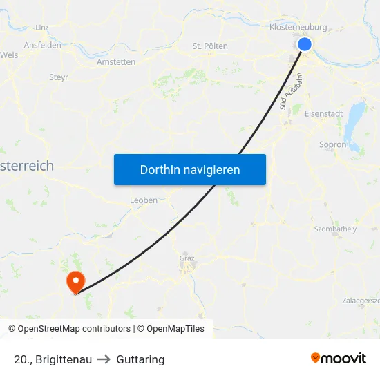 20., Brigittenau to Guttaring map