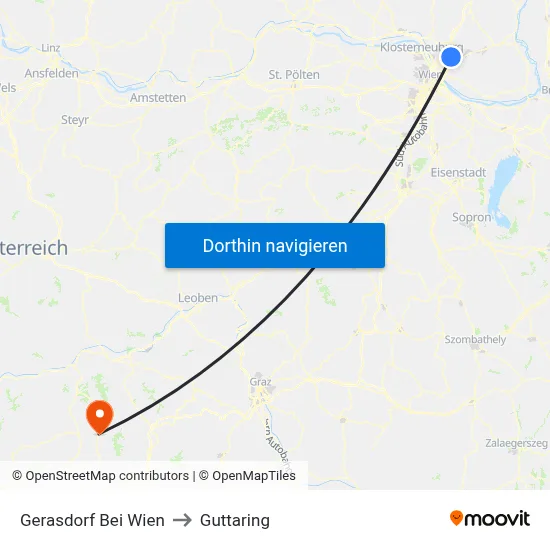 Gerasdorf Bei Wien to Guttaring map